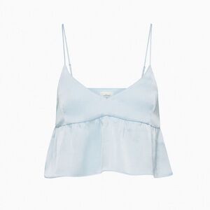 Little Moon Light Blue Satin Camisole